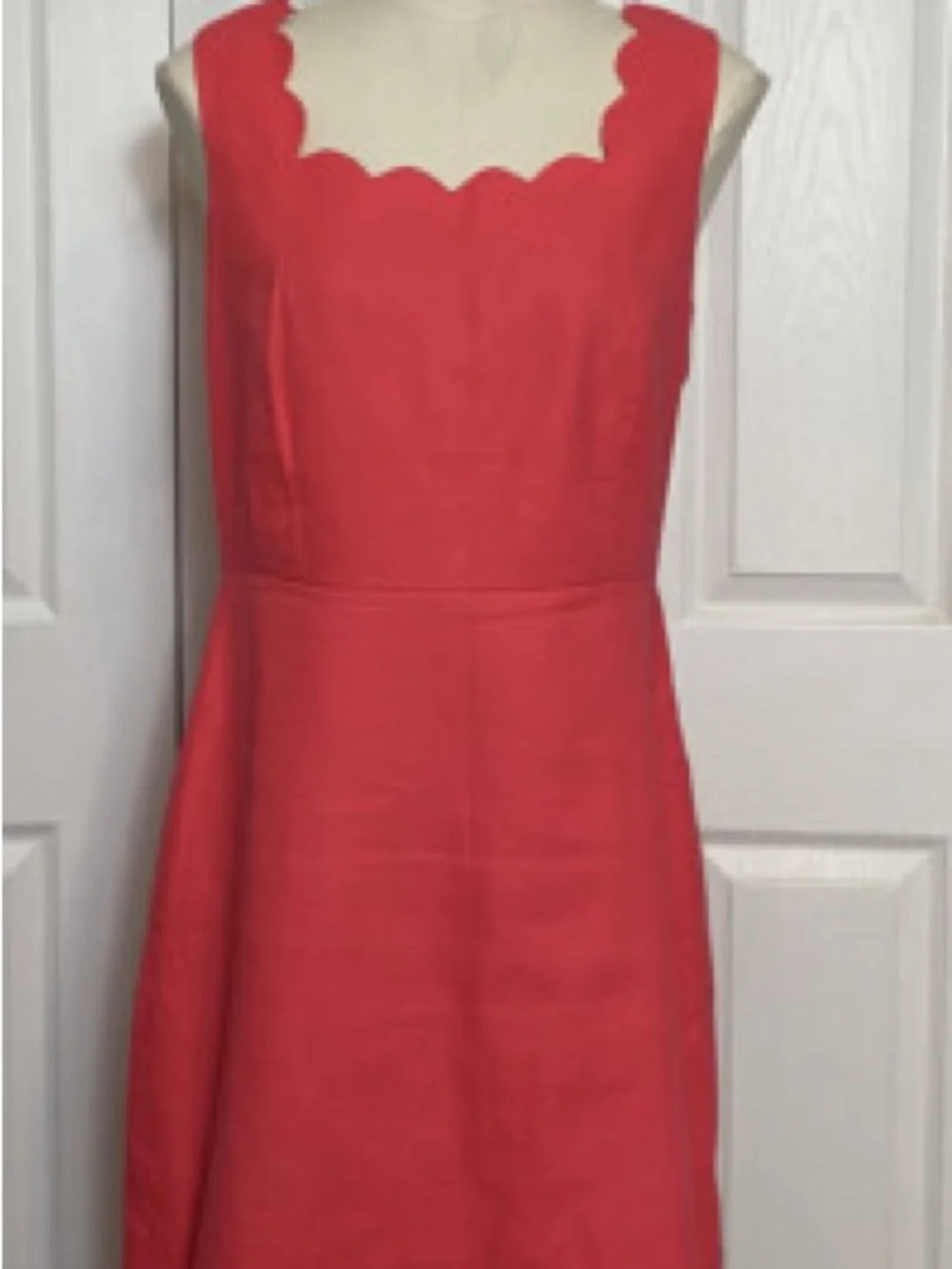 EUC J. Crew Scalloped Sheath Midi Dress, Sleeveless, Lined and Zipper Back